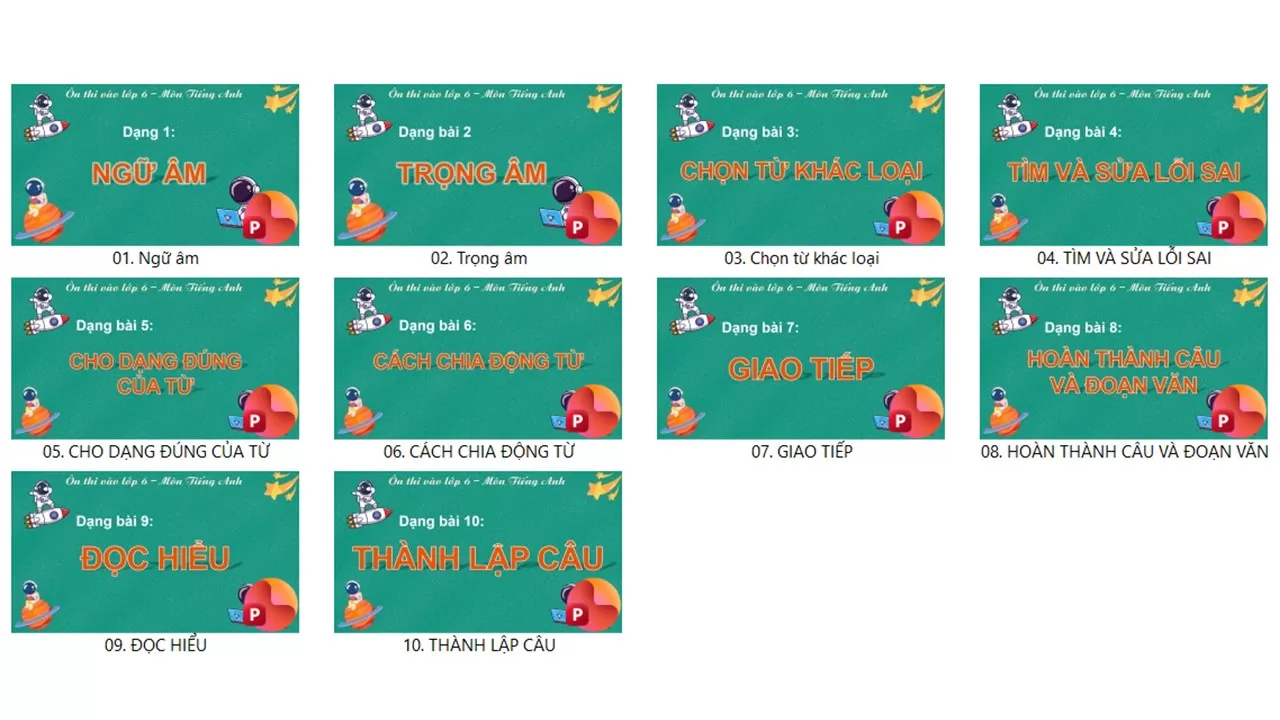 Tài liệu ôn thi vào lớp 6