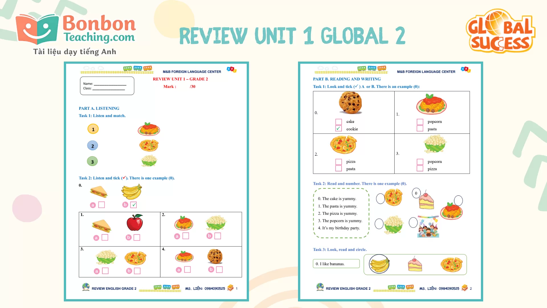 Global success 2 - BỘ BÀI TẬP REVIEW-TEST - Kì 1