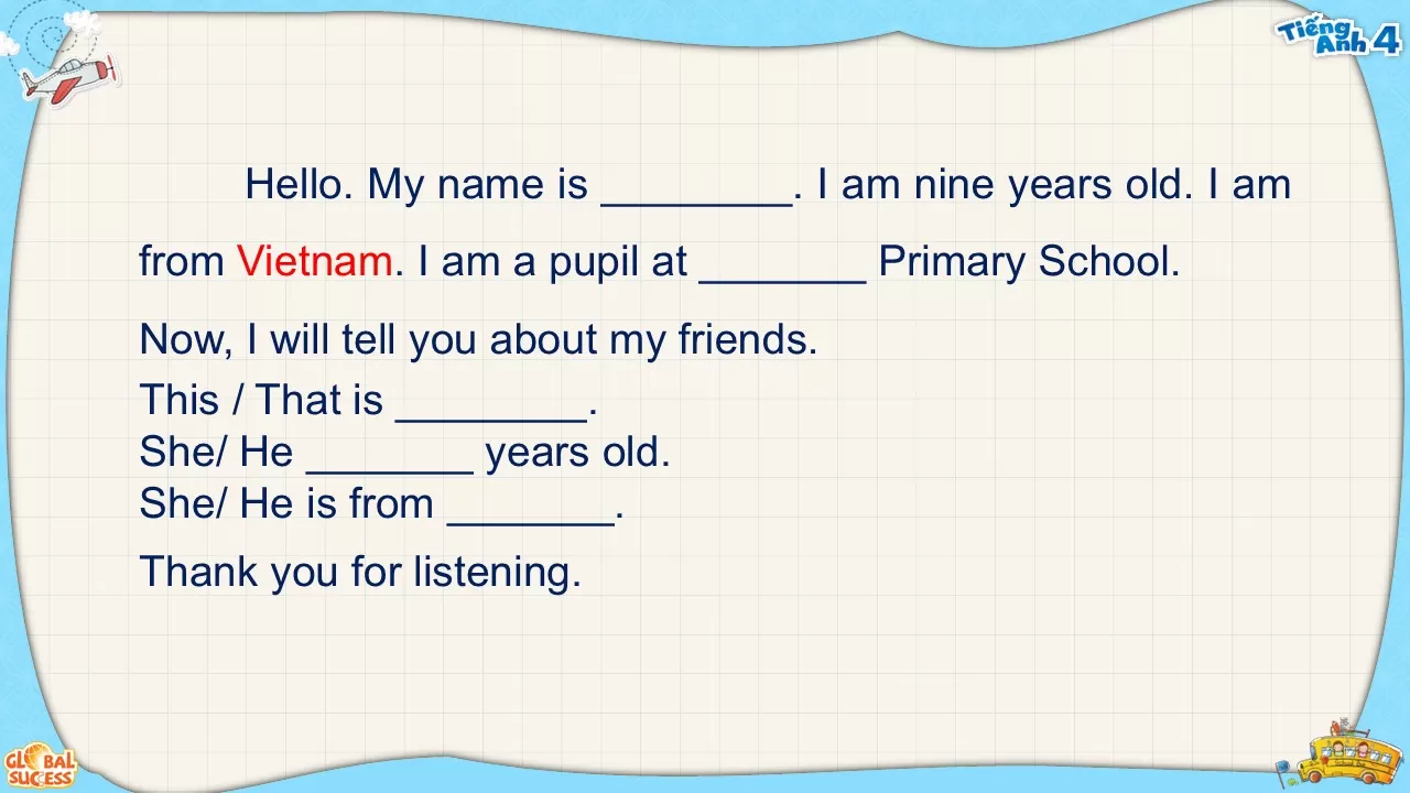 Global success 4 - SPEAKING TEST